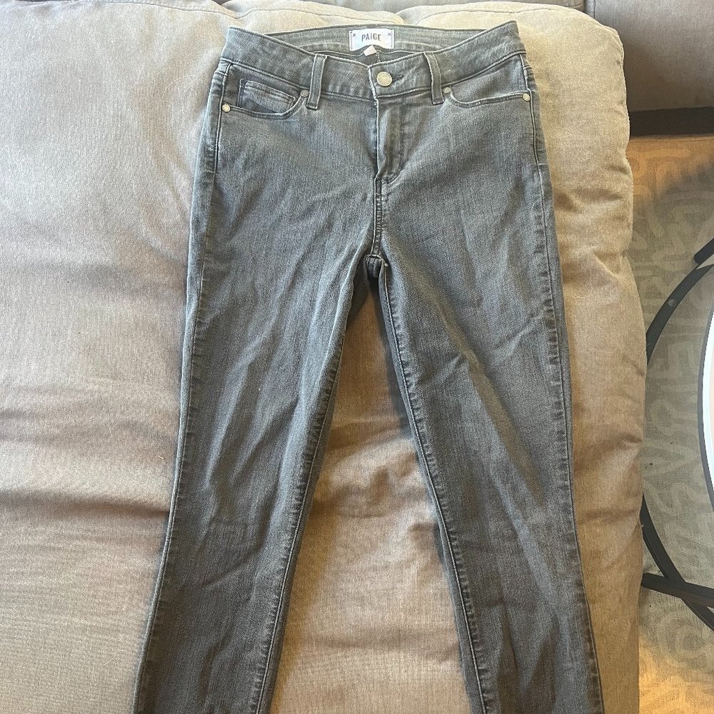 PAIGE Verdugo Ankle Jeans with Frayed Hem, Size 27